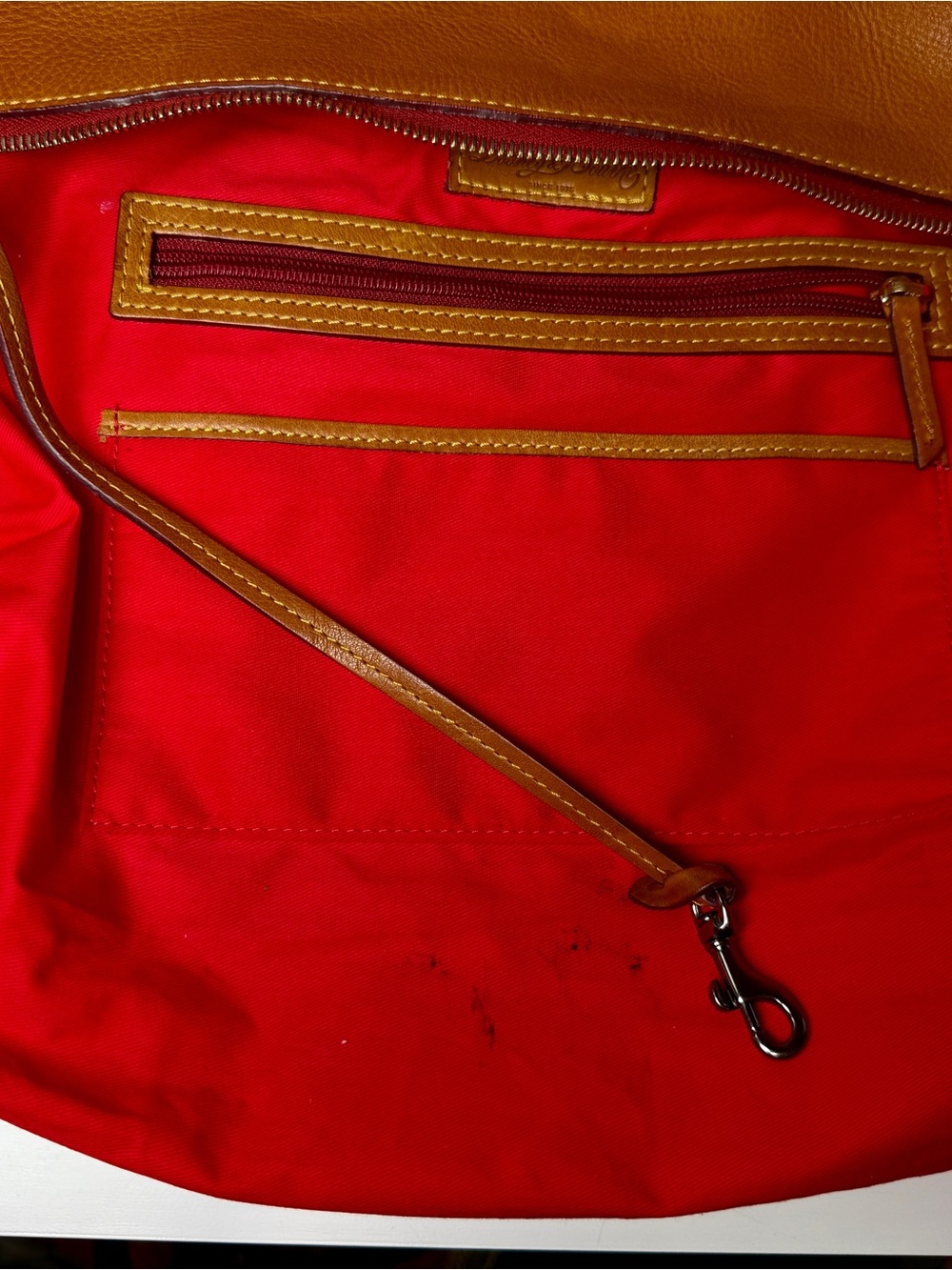 Dooney & Bourke Florentine Leather Satchel Natural Tan Bag J4844068 EUC Clean - Picture 9 of 12